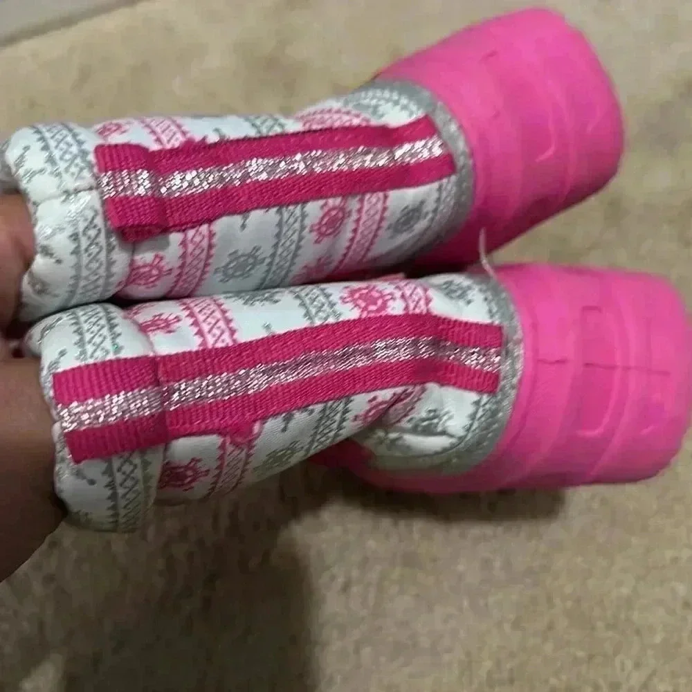 Koala Kids Toddler Girls pink Zip Up Velcro Fur Lined Waterproof snow boots 5